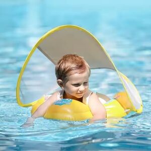 New Yellow Duckie Baby Float with Canopy 3-24 mns.